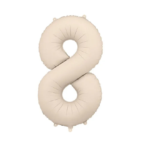Number 8 Matte Beige Cream 86cm Party Deco