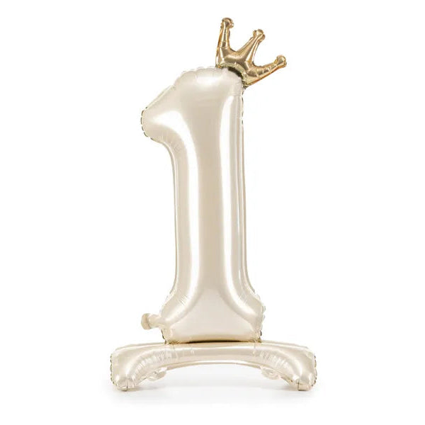 Number 1 Cream Standing foil Balloon 81cm