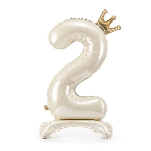 Number 2 Cream Standing foil Balloon 81cm