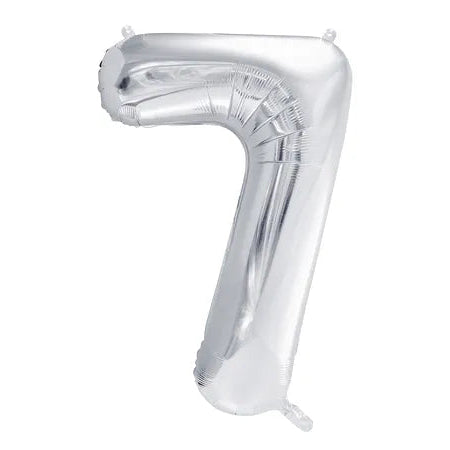 Number 7 Silver Foil Number Balloon 86cm