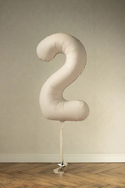 Number 2 Matte Beige Cream 86cm Party Deco