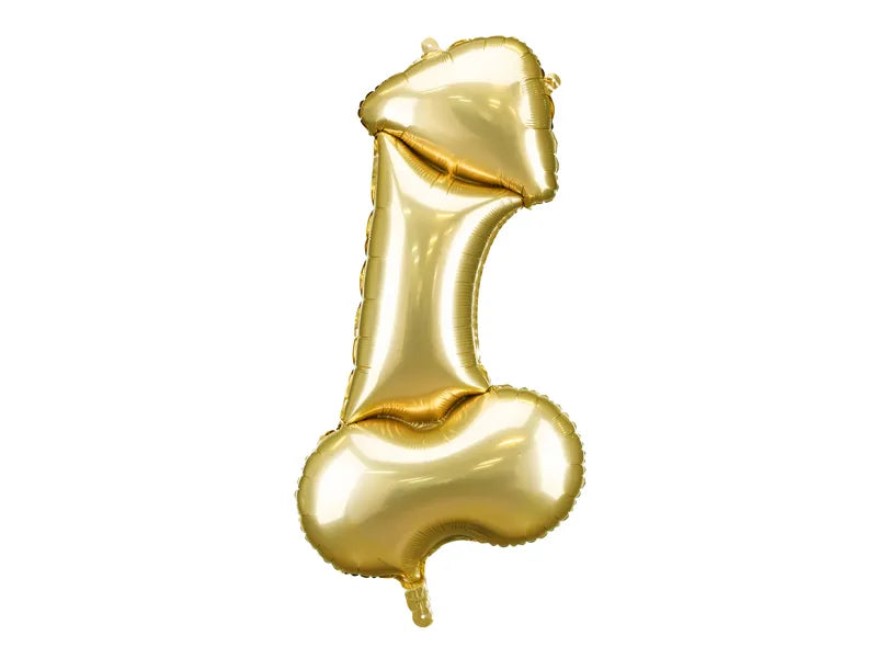 Gold Foil Hens Party Penis Balloon 88 cm