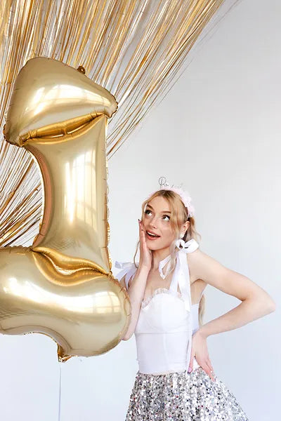 Gold Foil Hens Party Penis Balloon 88 cm