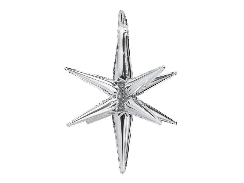 Silver 3D Star Foil Balloon 105cm