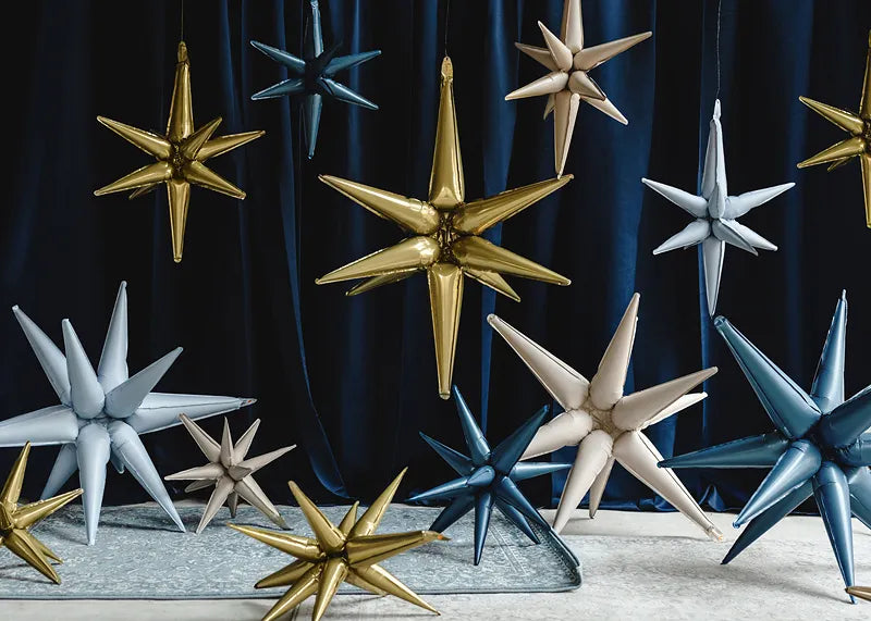 Silver 3D Star Foil Balloon 50cm