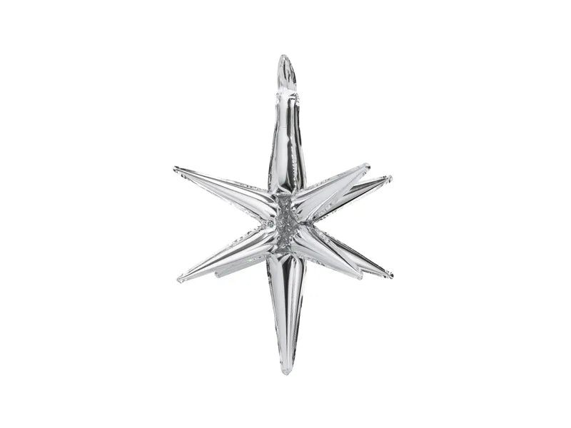 Silver 3D Star Foil Balloon 50cm