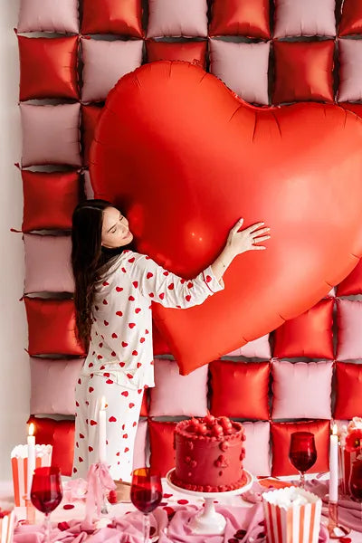 Super Jumbo XXL foil balloon Heart, 136x129 cm, red