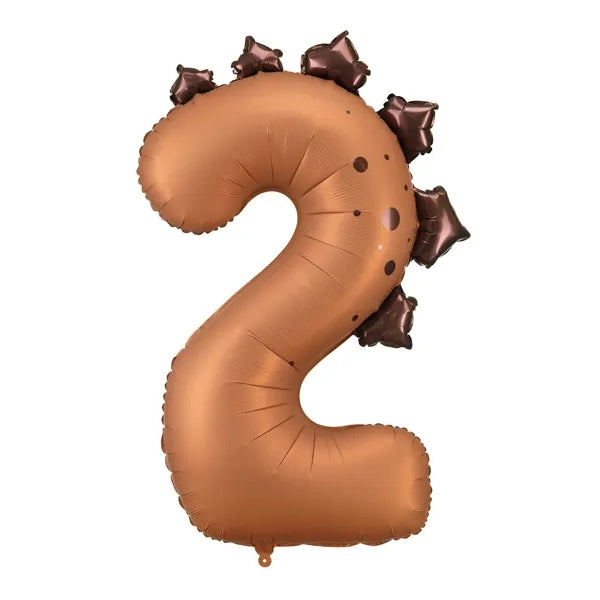 Number 2 Dinosaur Foil Balloon 92cm
