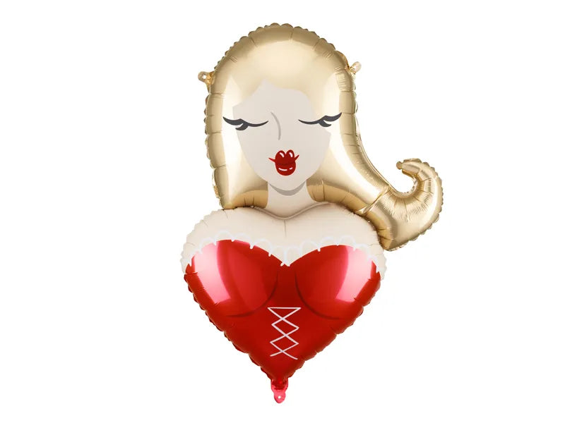 "Red corset woman foil balloon, 74.5cm festive decoration"