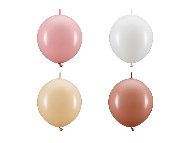 Linking balloons, 33 cm Pink, Rose, Nude, White
