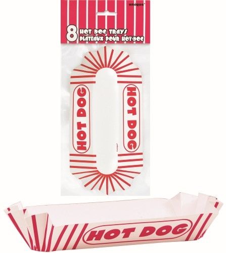 Paper Hot Dog Trays 8 Pack Party Love
