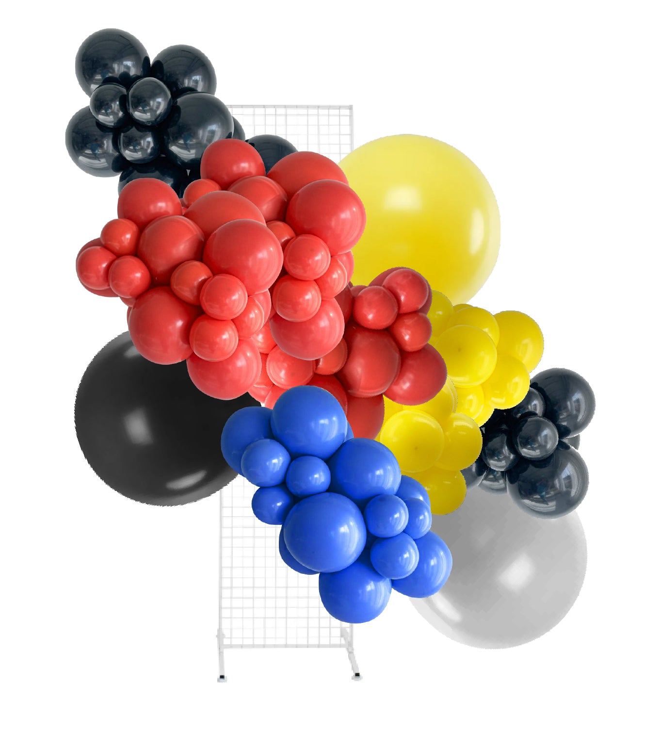 Black, Yellow, Red & Blue Balloon Garland Kit Race Car Theme