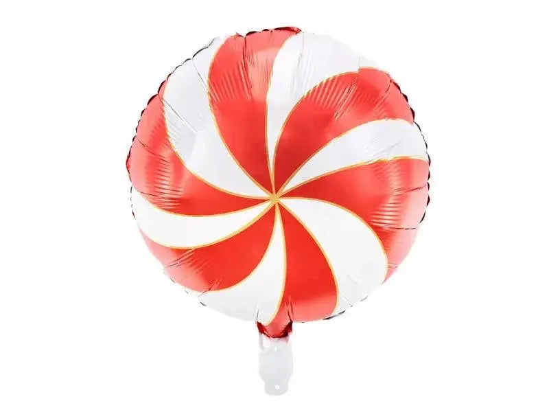 Christmas Red Candy Swirl Foil Balloon 35cm