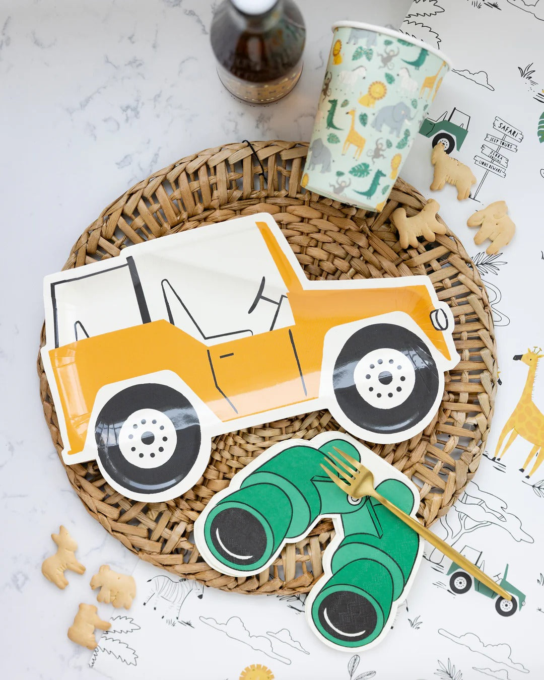 Adventure Safari Yellow Jeep Party Plates