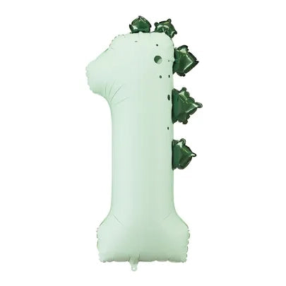 Number 1 Dinosaur Foil Balloon 92cm
