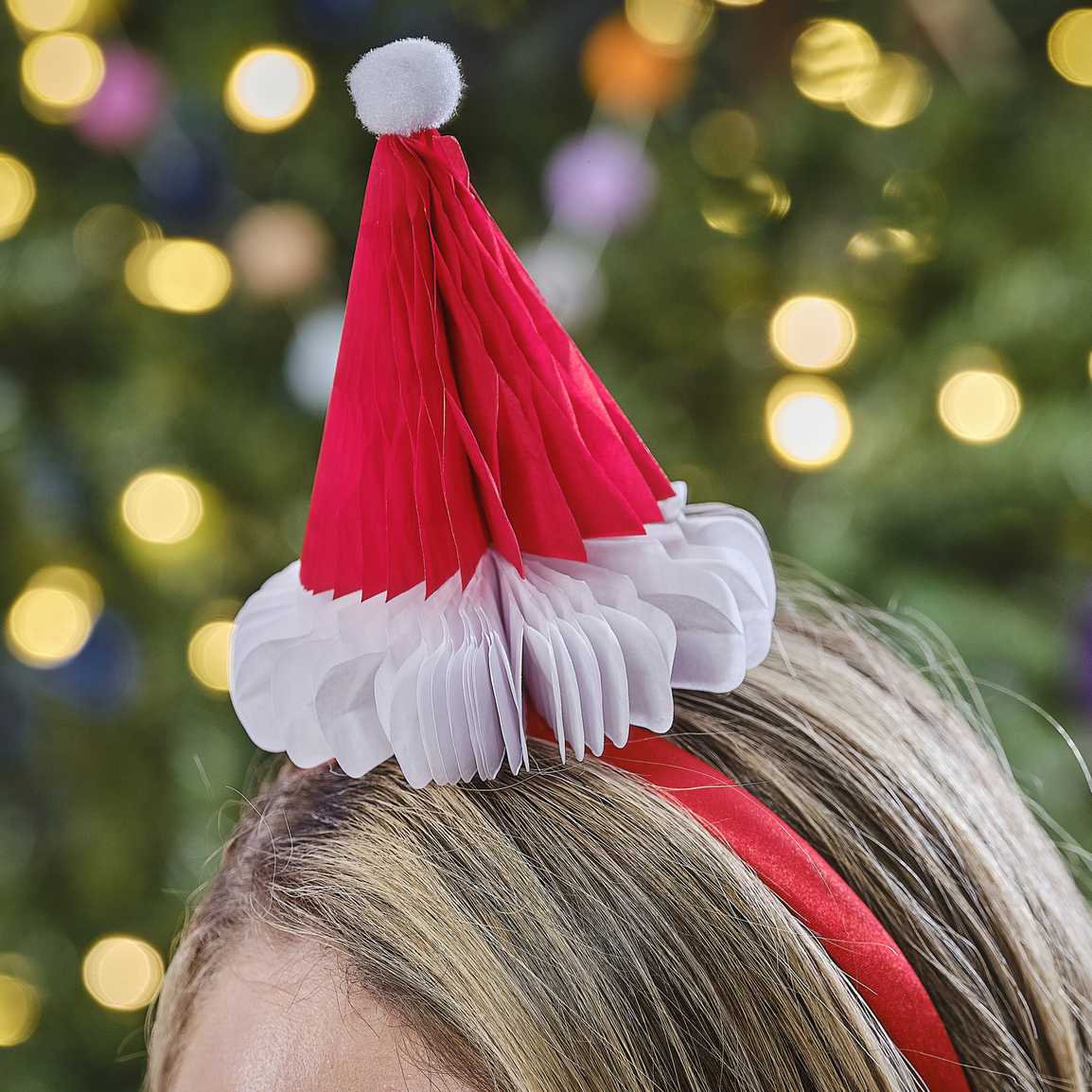 Honeycomb Santa Hat Christmas Headband  Pack of 2 Ginger Ray