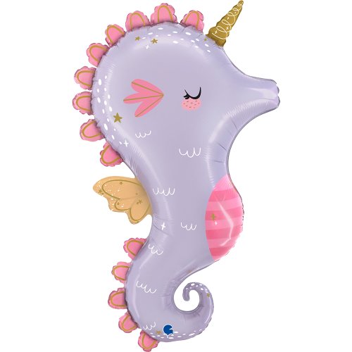 Magical Seahorse Purple Mermaid theme Balloon 106cm