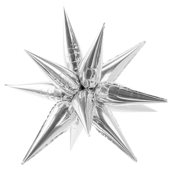 Silver Starburst 3D Star Foil Balloon 100cm Anagram