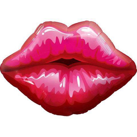 Big Red Kissey Lips Foil Balloon (76cm) 30" Qualatex