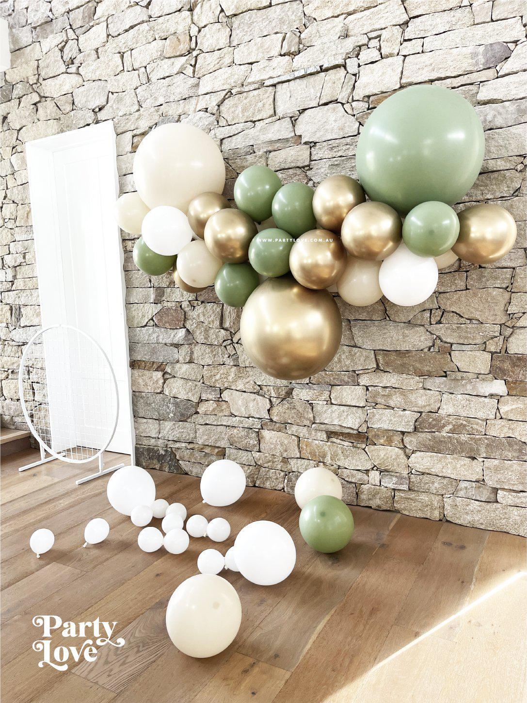 Eucalyptus White Sand Balloon Garland Kit Design Ideas