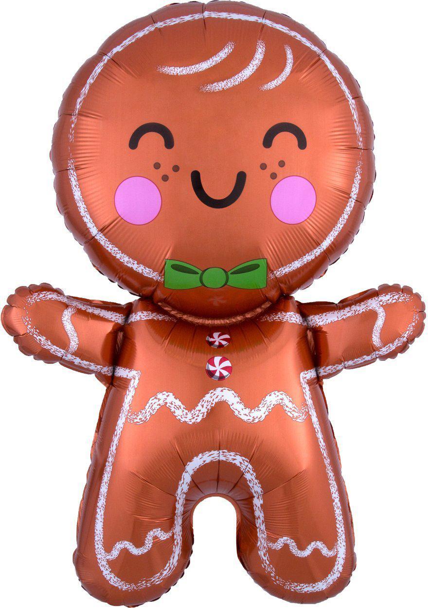 Gingerbread Man Luxe Foil Balloon 78cm - Christmas Balloons Anagram