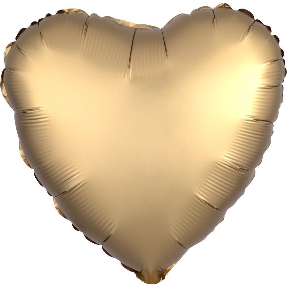 Gold 18" (46cm) Satin Luxe Heart Foil Balloon Anagram