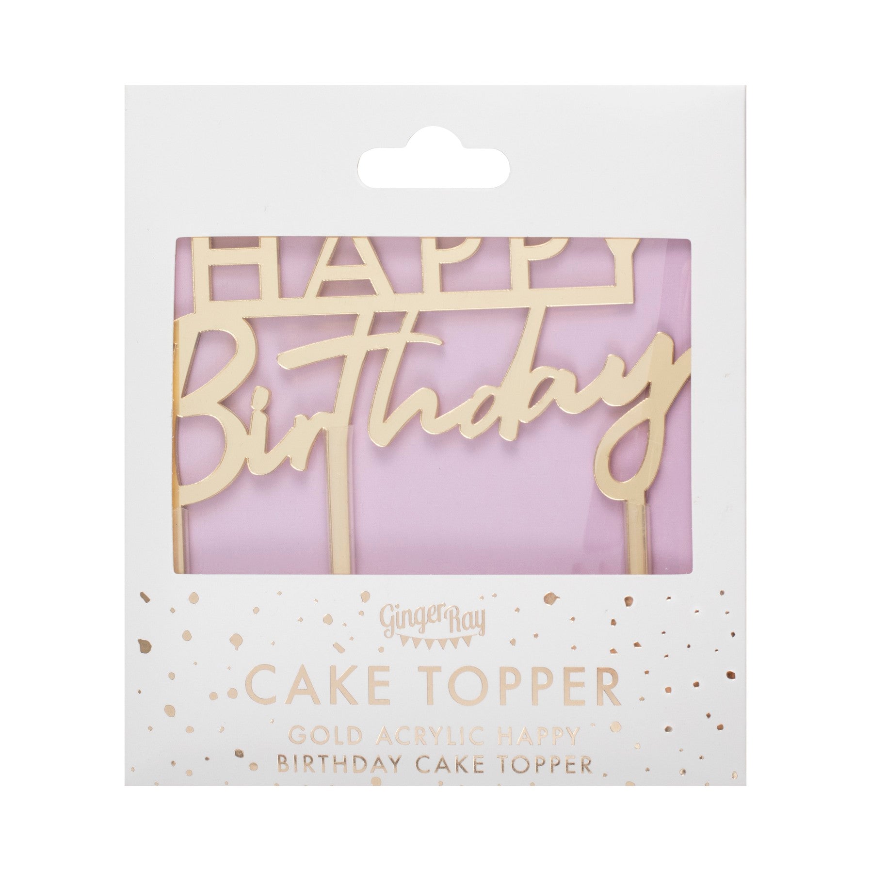 Gold Acrylic Happy Birthday Cake Topper Ginger Ray