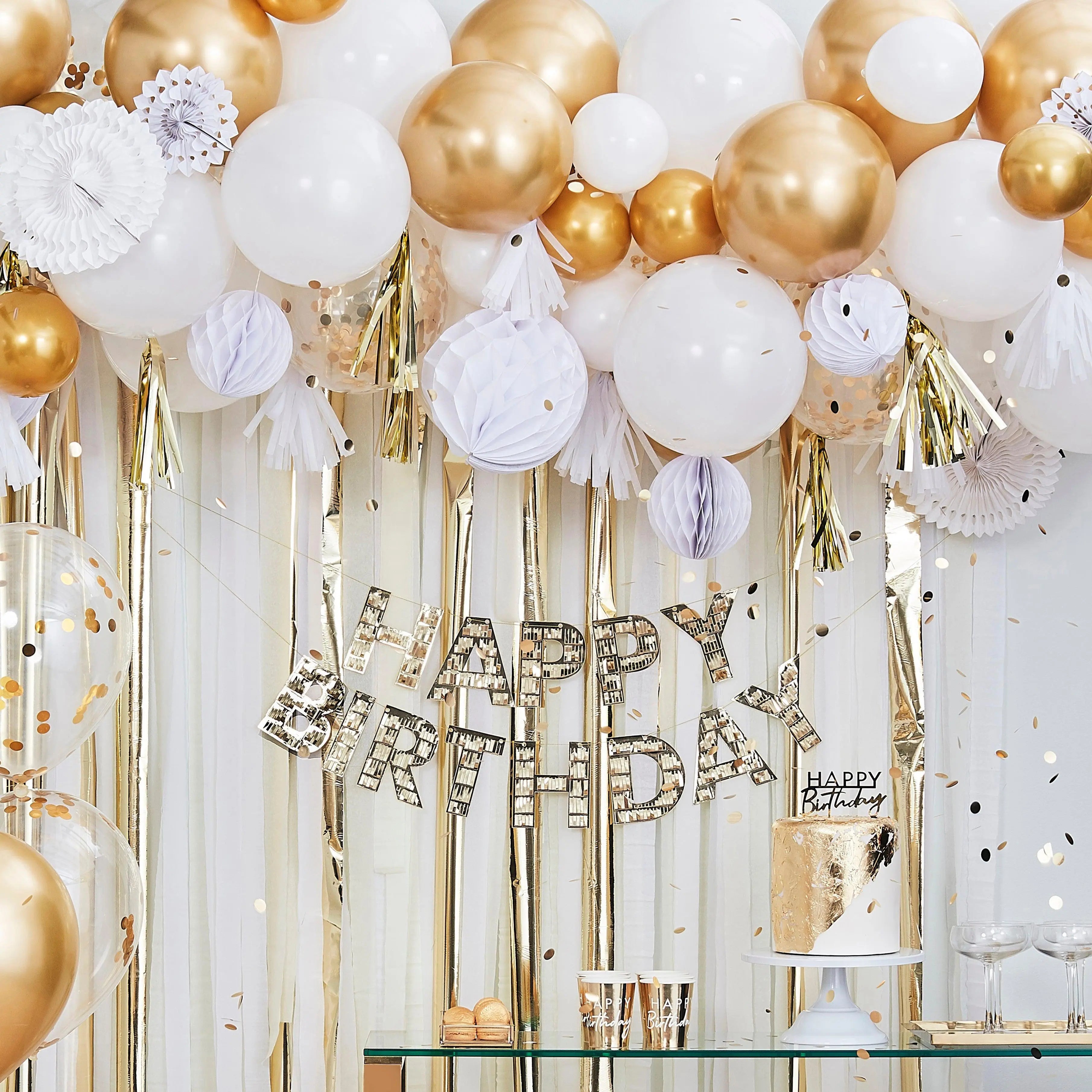 Gold Acrylic Happy Birthday Cake Topper Ginger Ray