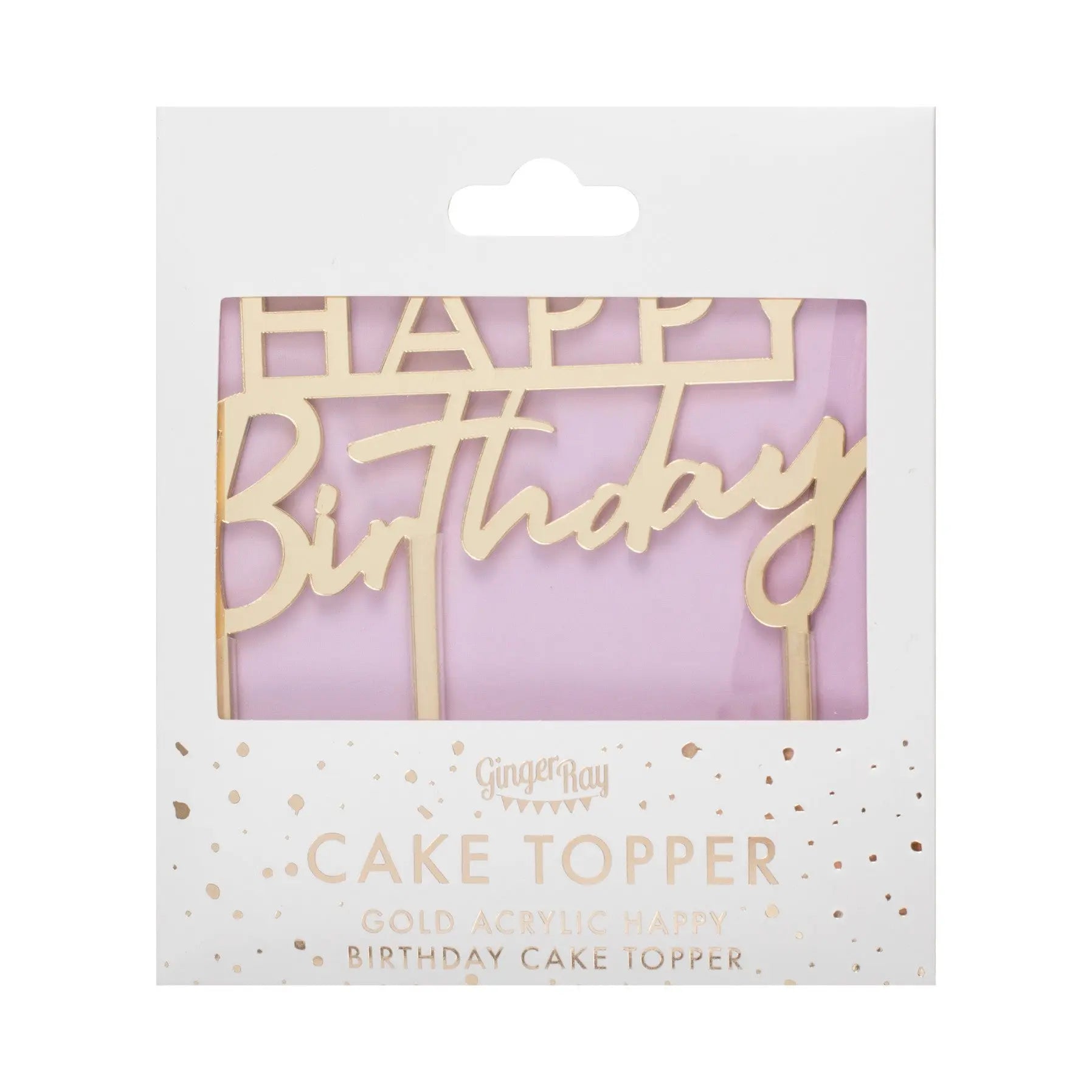 Gold Acrylic Happy Birthday Cake Topper Ginger Ray