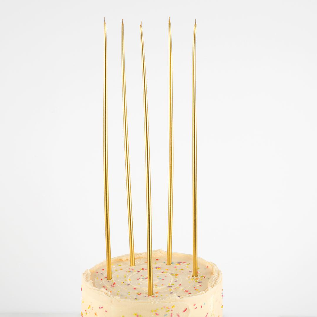 Gold Super 38cm Tall Tapered Candles Meri Meri