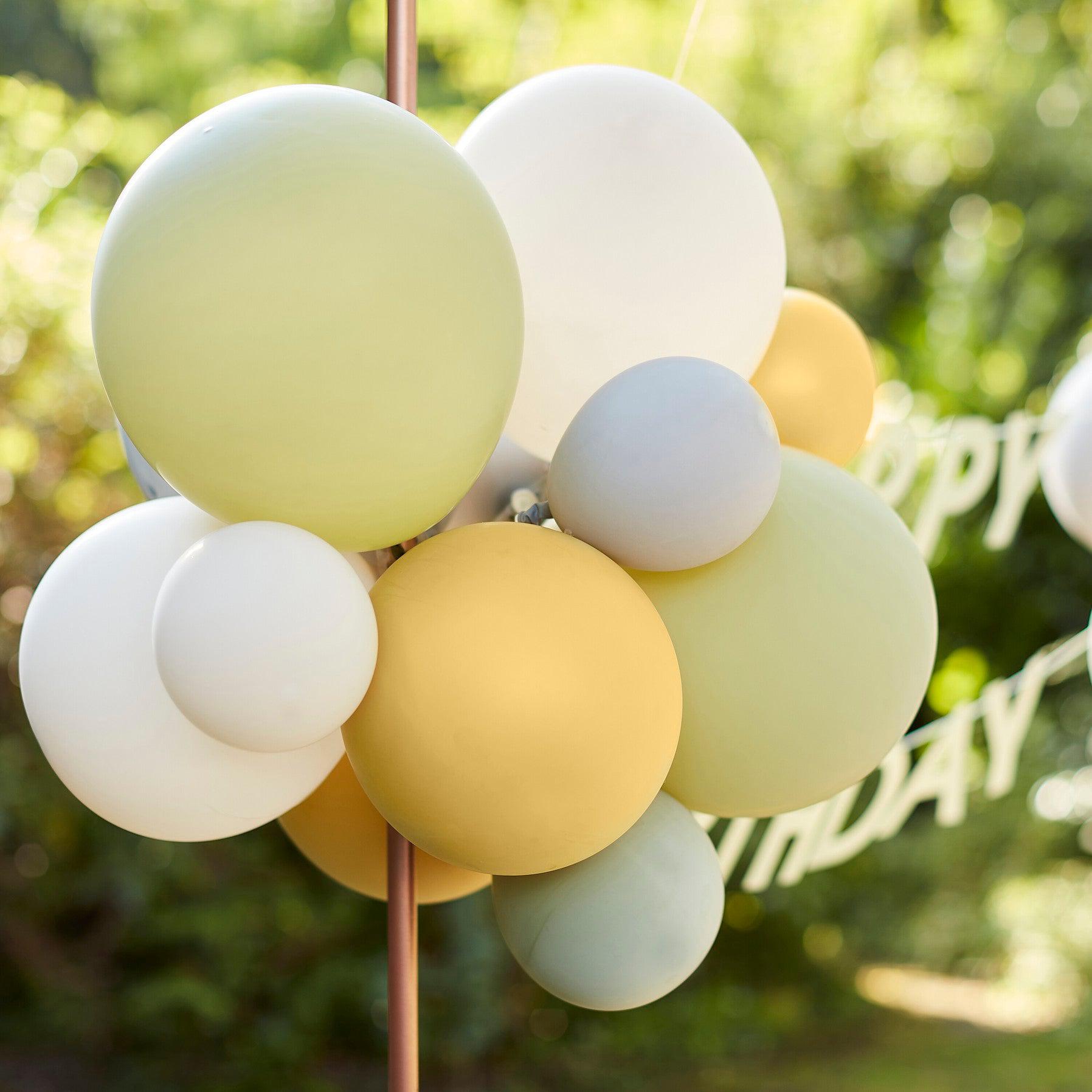 Green, Grey, Sand & Gold Chrome Happy Birthday Balloon Bunting Ginger Ray