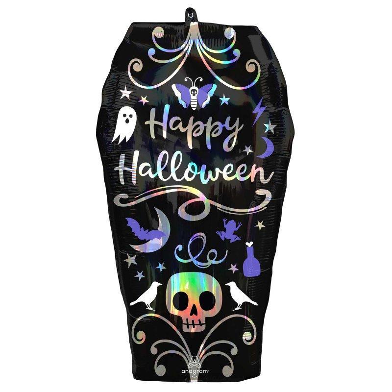 Halloween Iridescent Holographic Coffin Foil Balloon (68cm) Anagram