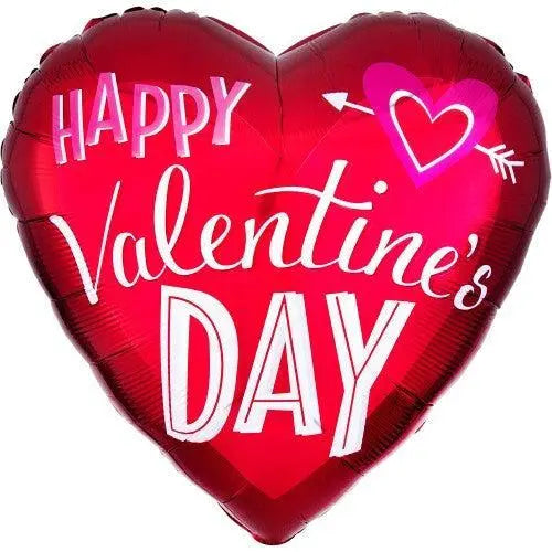 Jumbo Happy Valentines Day Heart Foil Balloon 28" (71cm) Red & Pink (Unpackaged) Anagram