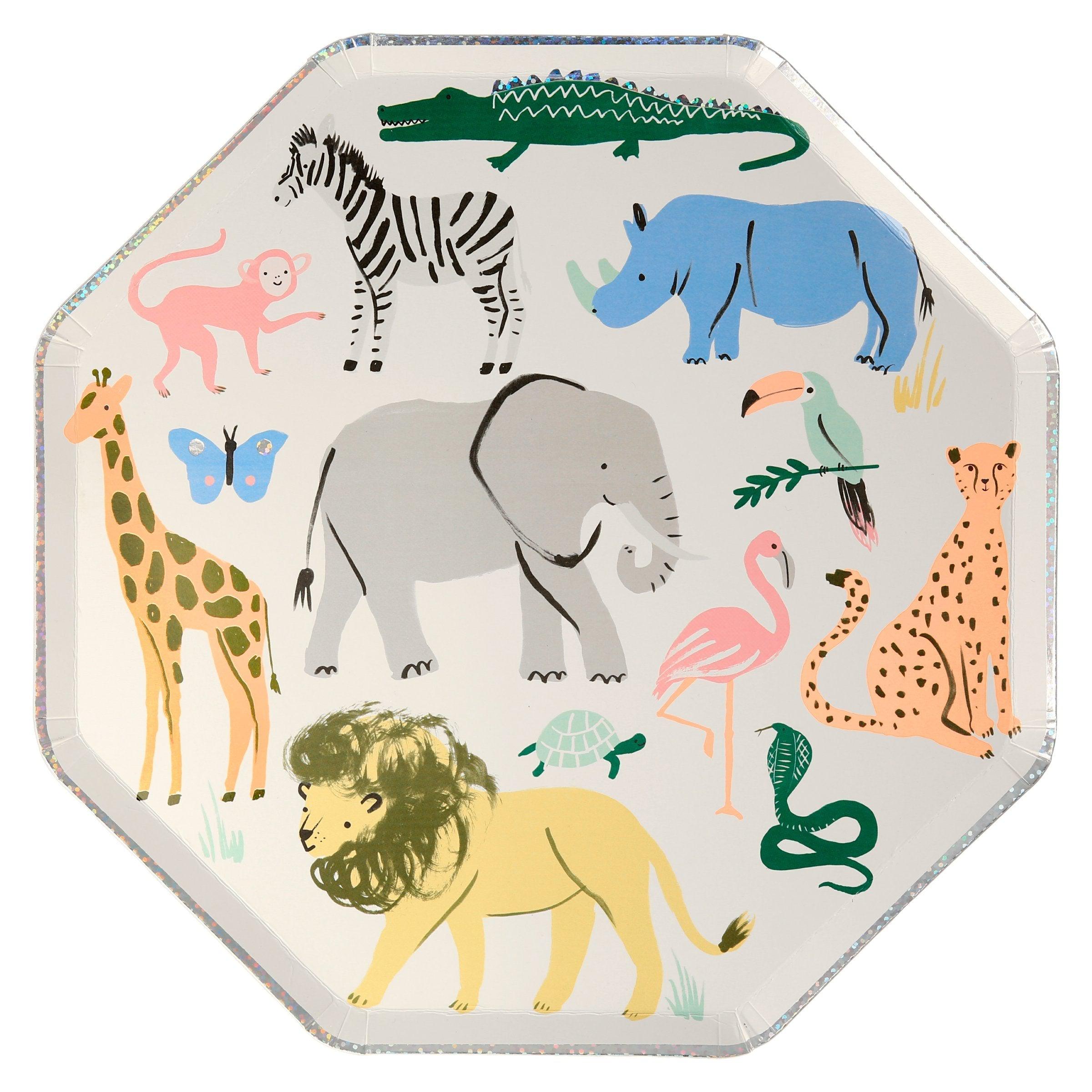 Jungle Safari Animals Dinner Plates 10.25" Meri Meri