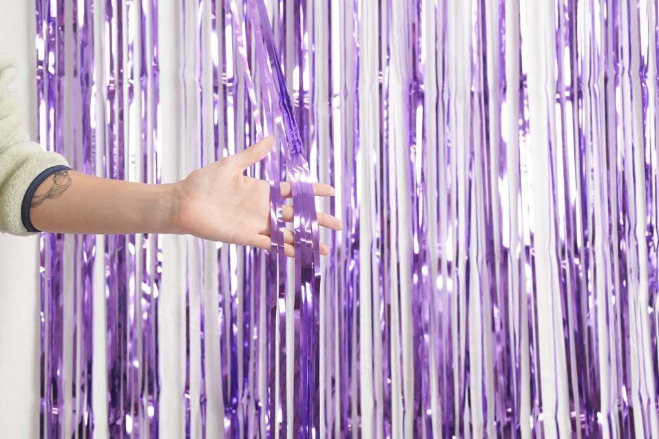 Lavender Metallic Foil Curtain (1m x 2.4m) Backdrop Streamers Party Love