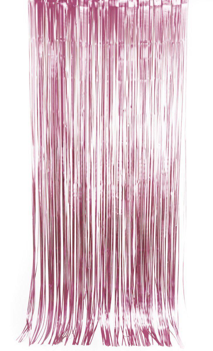 Light Pink Mauve Satin Metallic Foil Curtain (1m x 2.4m) Backdrop Streamers Party Love