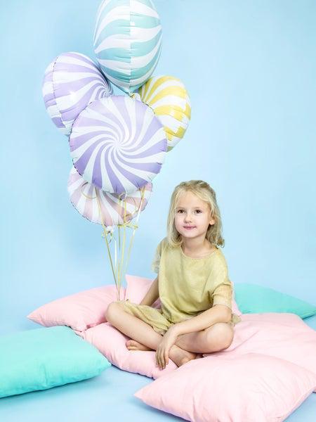 Pastel Lilac Candy Swirl Foil Balloon 35cm Party Deco