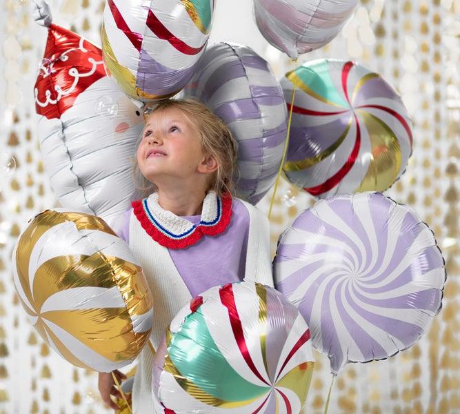 Pastel Lilac Candy Swirl Foil Balloon 35cm Party Deco