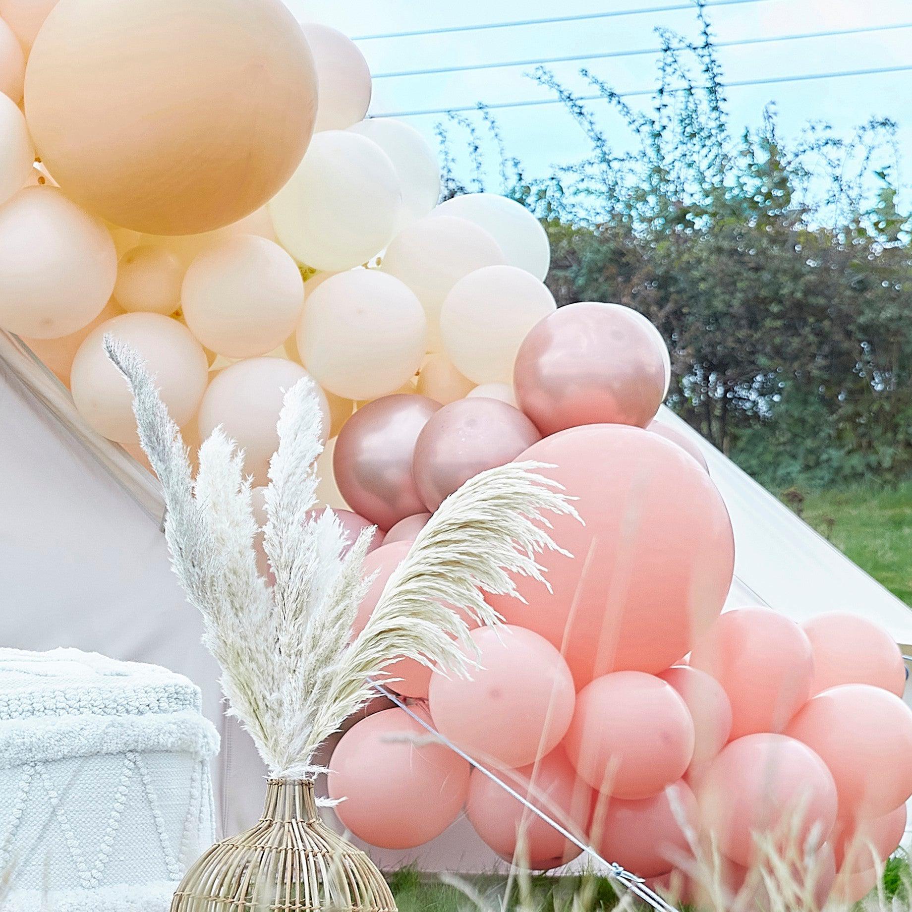 Luxe Peach, Nude And Rose Gold Balloon Arch Kit Ginger Ray