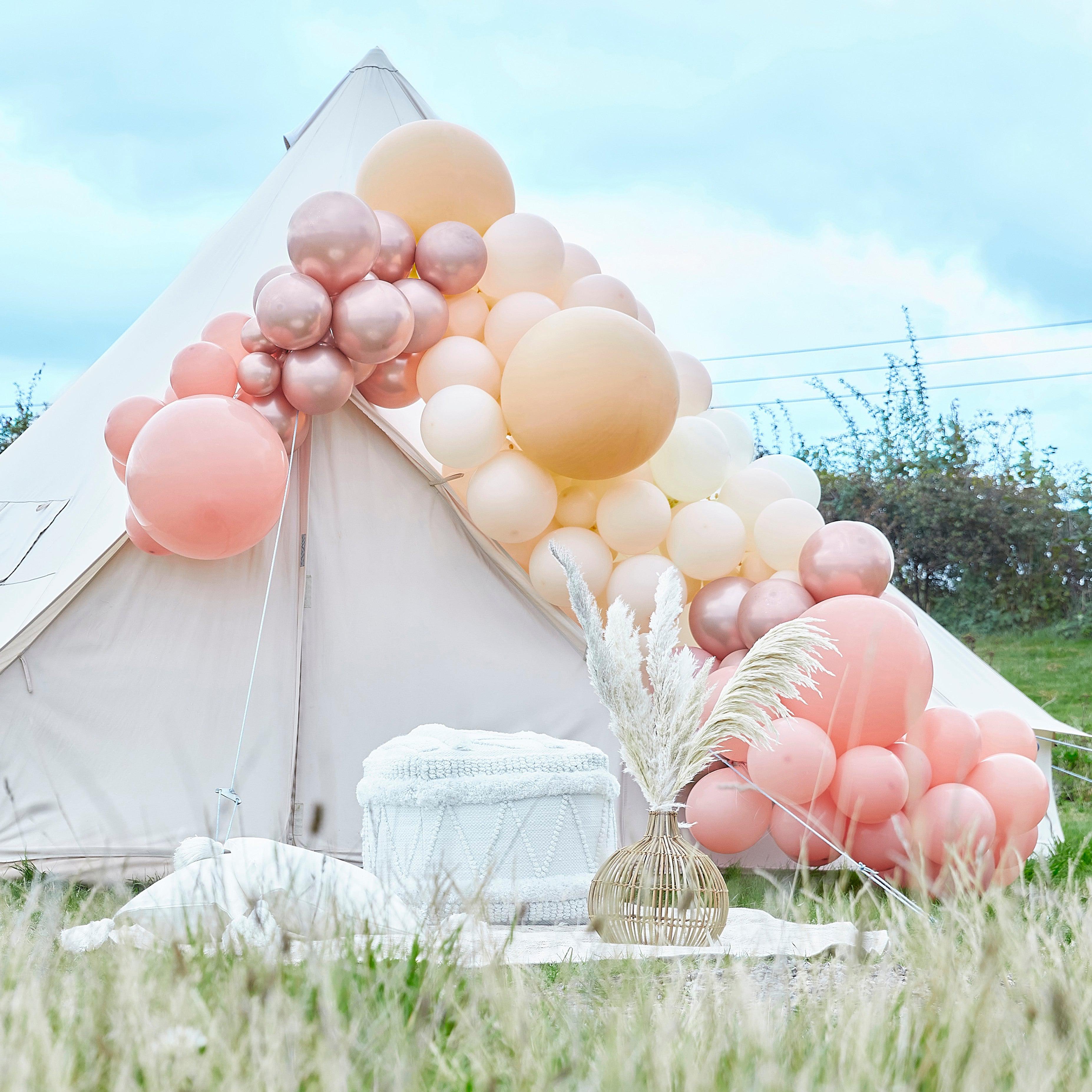 Luxe Peach, Nude And Rose Gold Balloon Arch Kit Ginger Ray