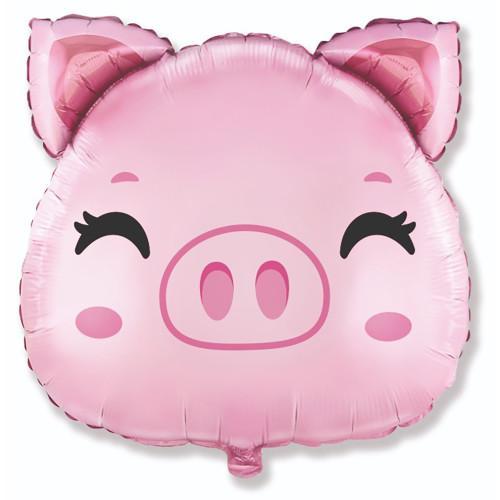 Pig Head Foil Balloon (61cm) Flexmetal