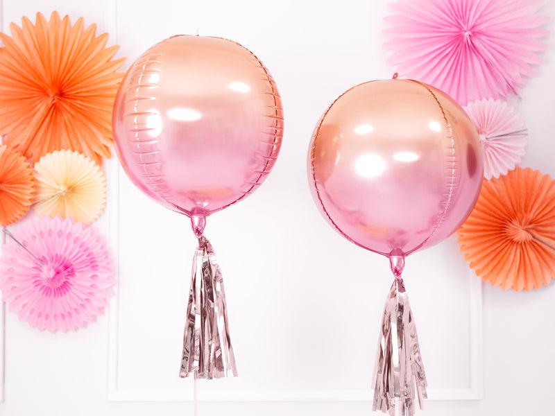 Pink & Orange Foil Orbz Ball Balloon 35cm Party Deco