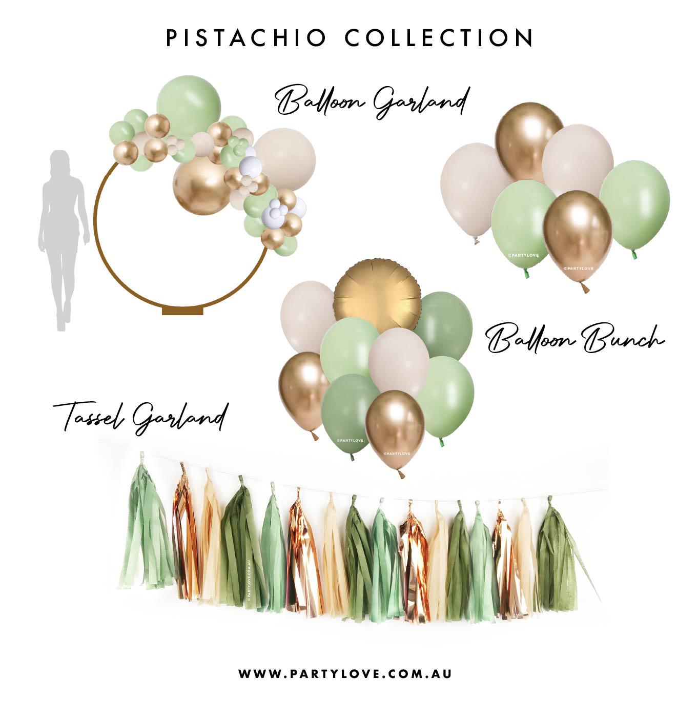 Pistachio, White Sand, Gold Balloon Bouquet Design Ideas
