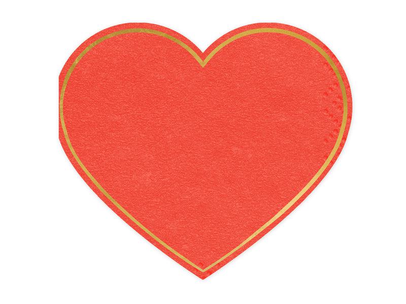 Red Heart Napkins Party Deco