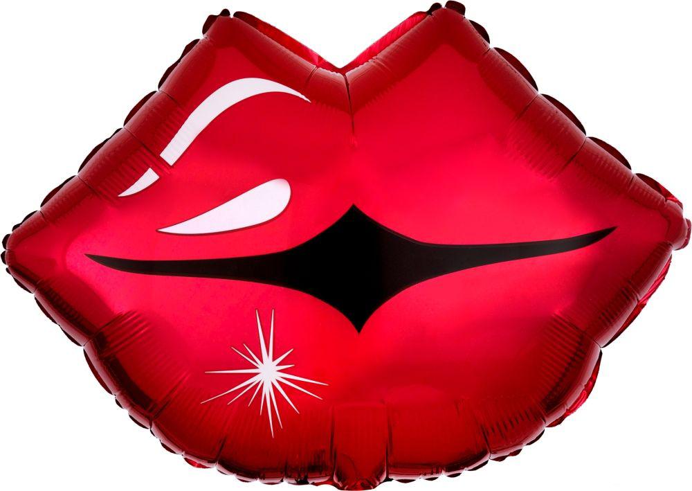 Red Kissy Lips foil Balloon 43cm Anagram