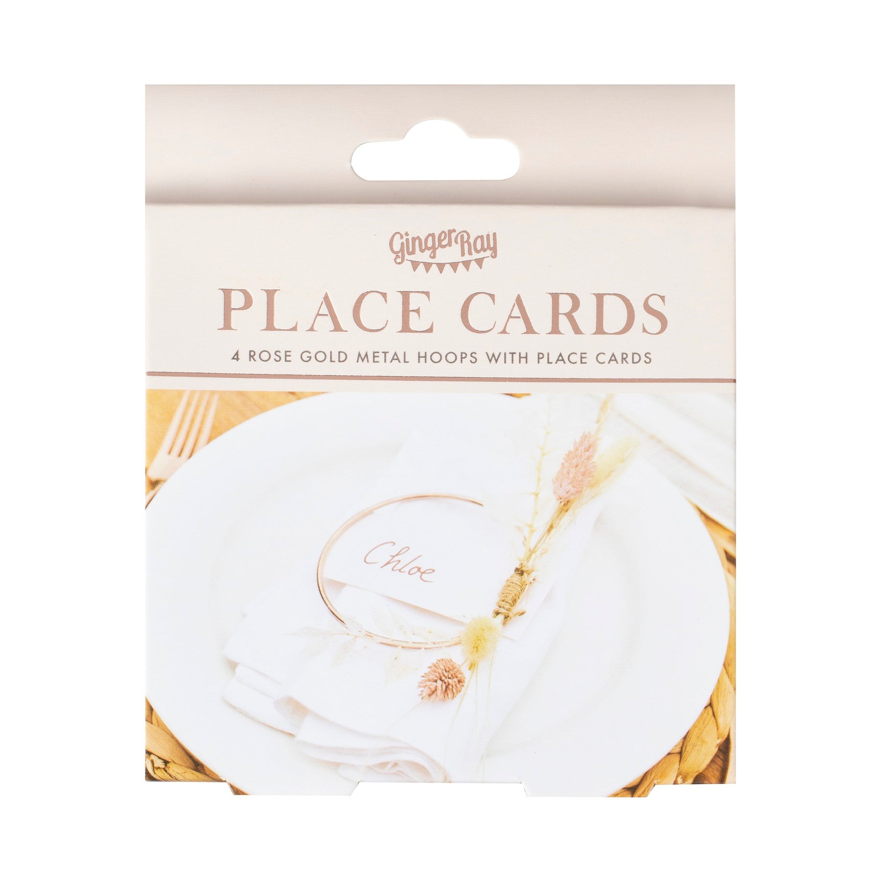 Rose Gold Contemporary Place Cards 4 Pack Ginger Ray