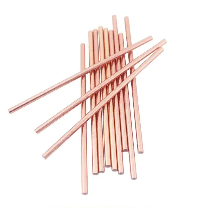Rose Gold Foil Striped Straws (20 Pack) Party Love