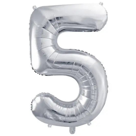 Silver Foil Number Balloon 86cm Party Love