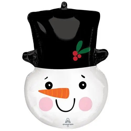 Smiley Snowman Head Foil Christmas Balloon 23" (58cm) Anagram