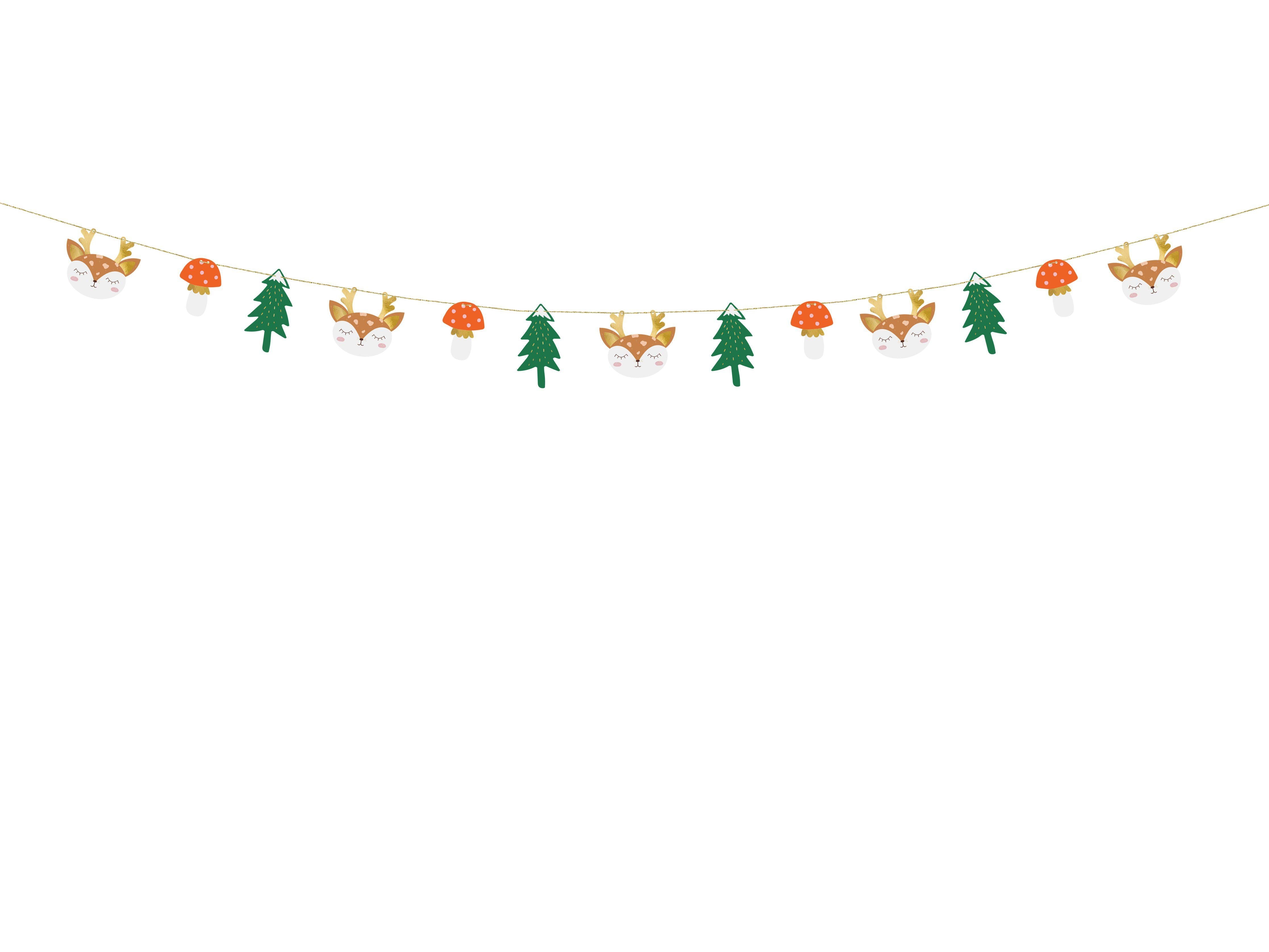 Woodland Forest Christmas Garland 1.7m Party Deco